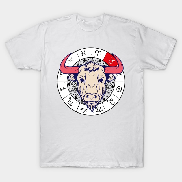 Taurus star sign, zodiac sign horoscope T-Shirt by 2P-Design